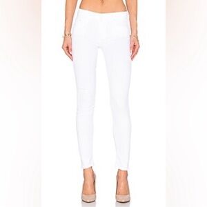 Mother White The Looker in Mirror Mirror Skinny Low Rise Jeans size 30